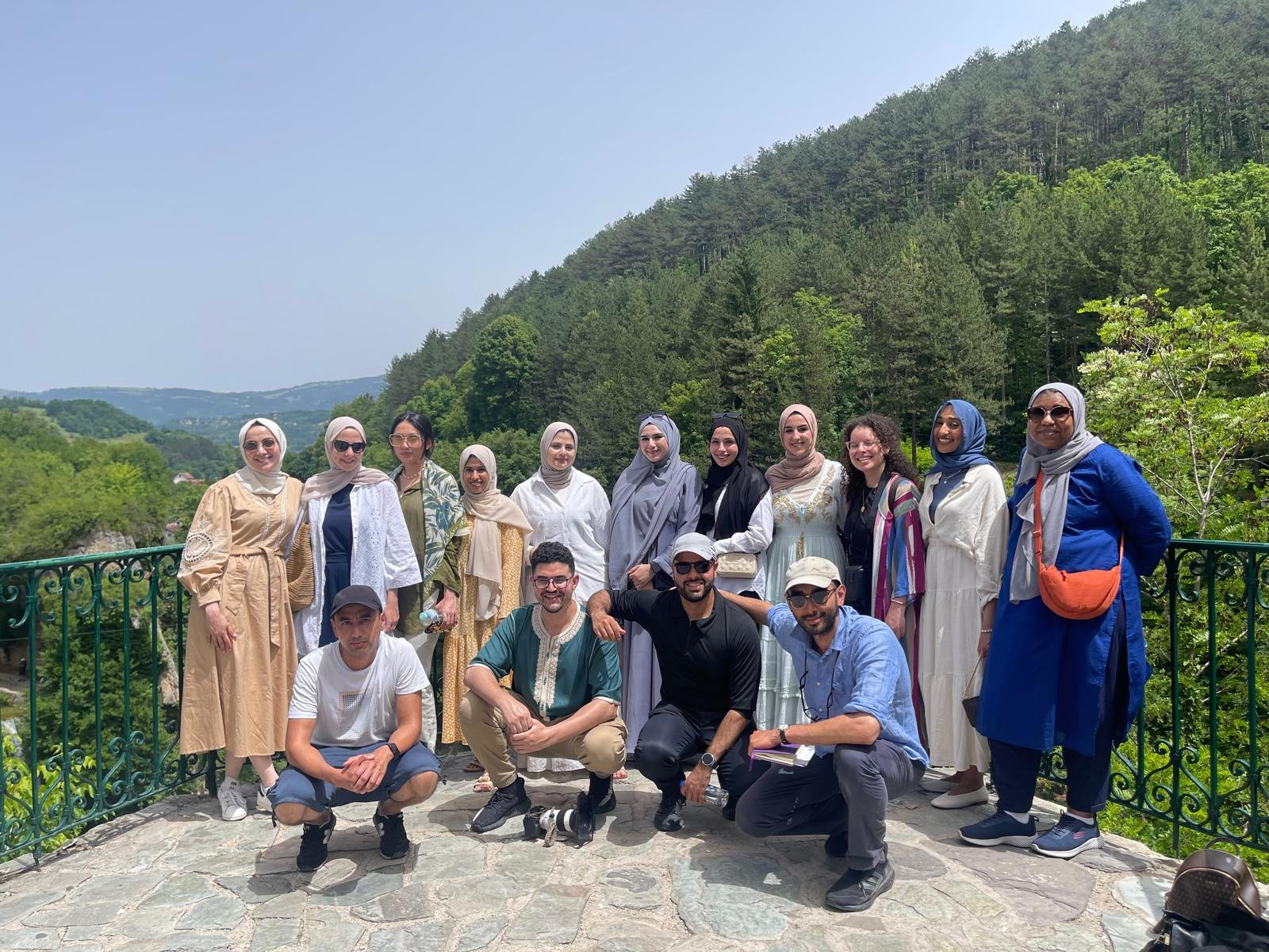 An Evliya Travels group at a viewpoint in Bosnia